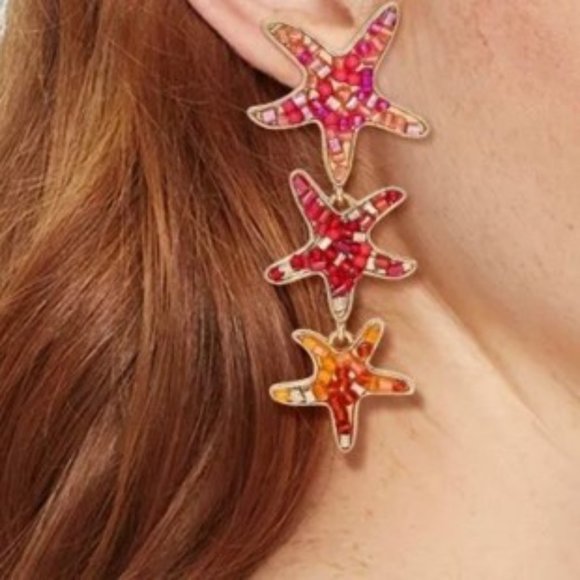 SugarFix by Baublebar Star of the Show Starfish Drop Dangle Sparkly Earrings NWT - Picture 5 of 5